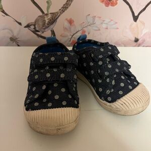 Polka Dot Kids Shoes - Navy and White
